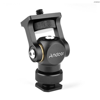 Andoer 視頻監視器安裝迷你 LED 燈支架支架球頭鋁合金帶冷靴安裝 1/4 英寸螺絲 f Came-10.04
