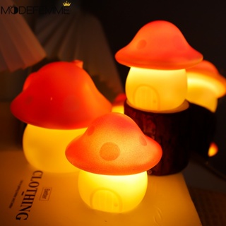 Ins Style粉色蘑菇小夜燈/節能鈕扣電池燈/靜音暖睡燈/兒童護眼閱讀燈/便攜式室內裝飾燈