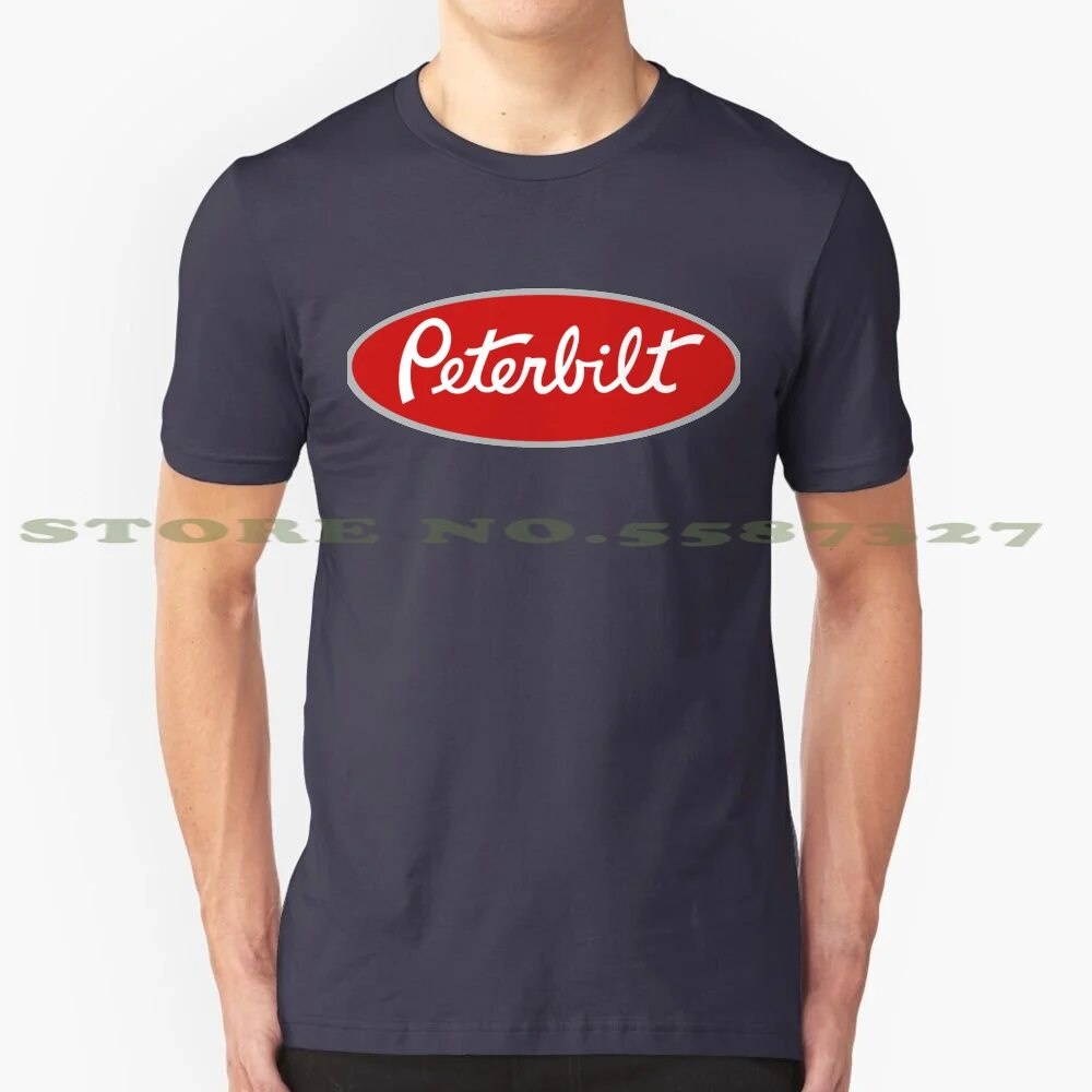 Peterbilt 酷白時尚印花 T 恤運輸車標誌