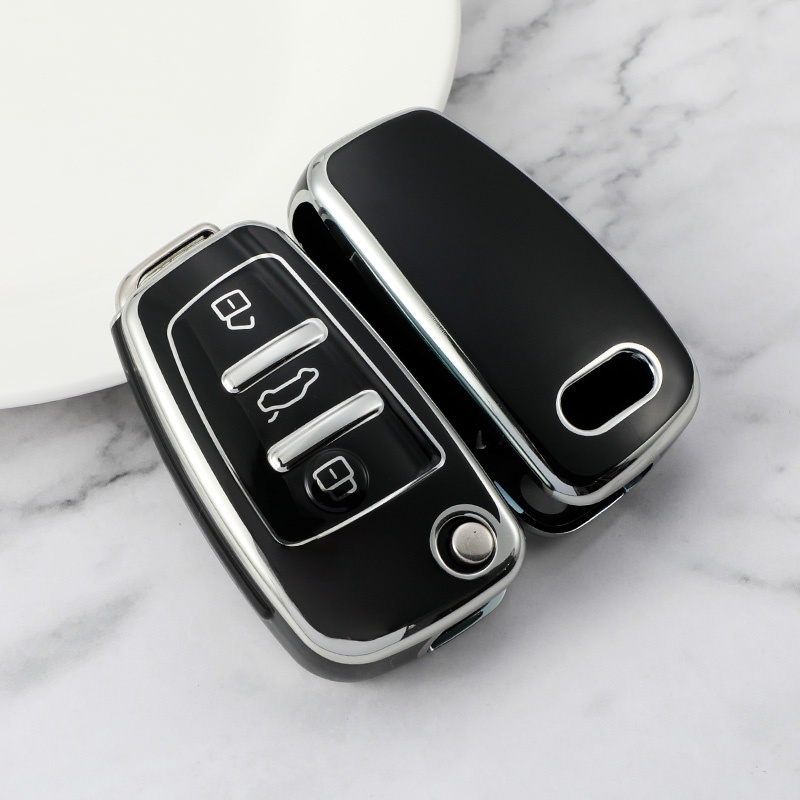 全新軟 TPU 汽車翻蓋鑰匙盒蓋外殼扣適用於奧迪 A1 A3 A6 A6L Q2 Q3 Q7 TTS R8 S6 RS3