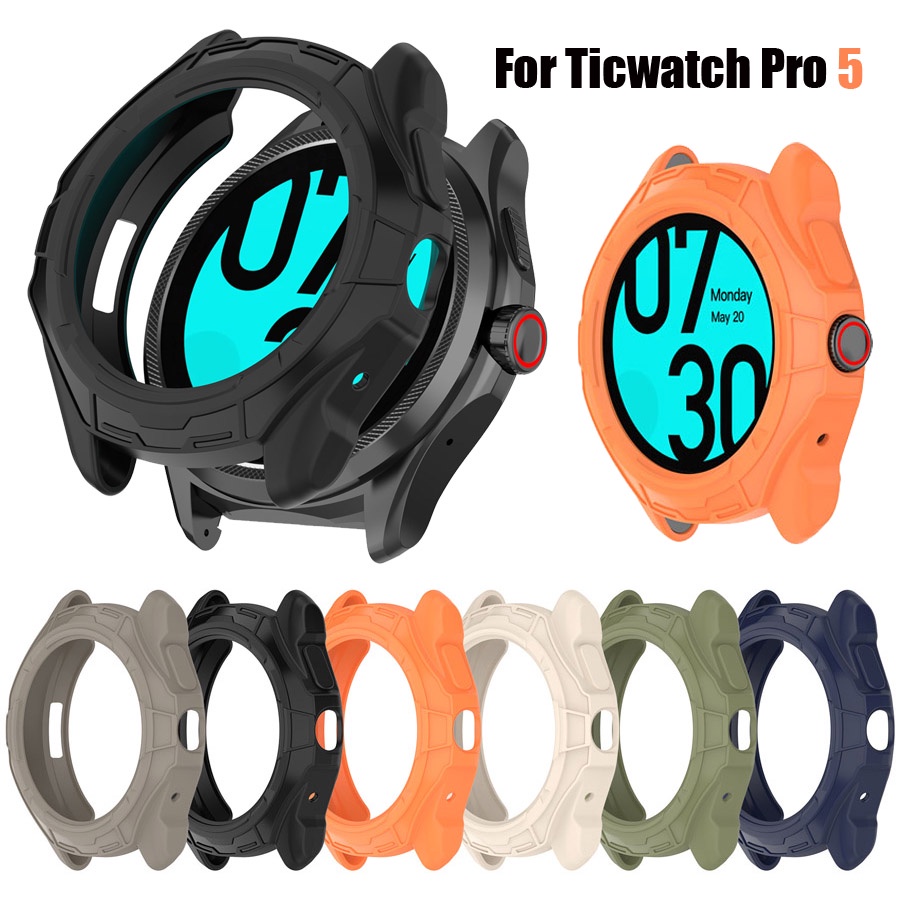 Ticwatch Pro 5 智能手錶保護殼框架保險槓 Ticwatch Pro 5 智能手錶保護殼配件的軟 TPU 保