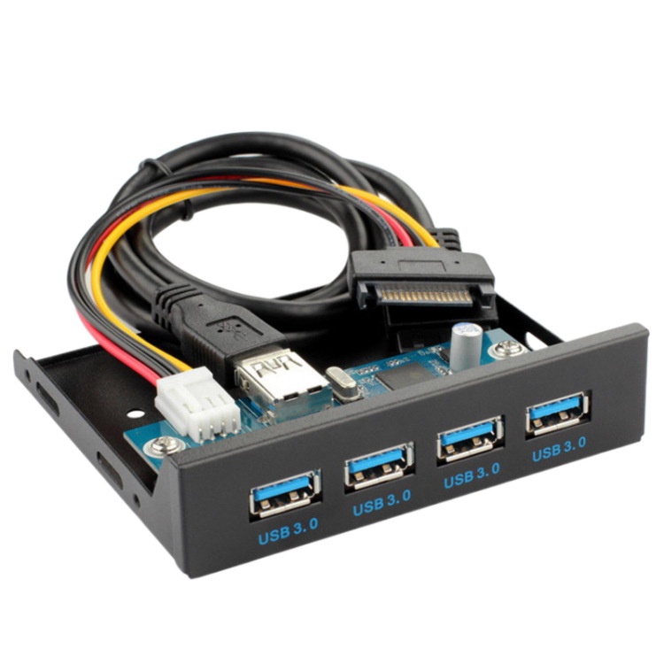 CYSM 軟驅位光驅位USB3.0前置軟驅位面板4口高速擴展機箱3.5寸DIY