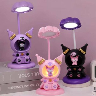 三麗鷗 Sanrio Kuromi Led檯燈護眼Usb充電學習燈帶捲筆刀兒童臥室床頭調節閱讀小夜燈文具禮品