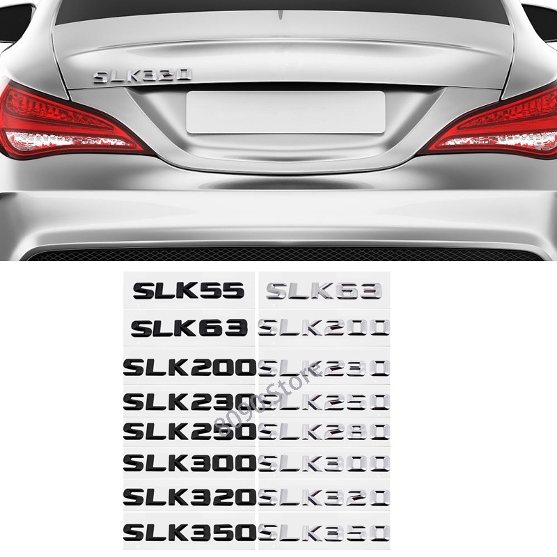 車身後備箱字母貼紙汽車後標誌尾標貼花適用於梅賽德斯奔馳 SLK55 SLK63 SLK200 SLK230 SLK250