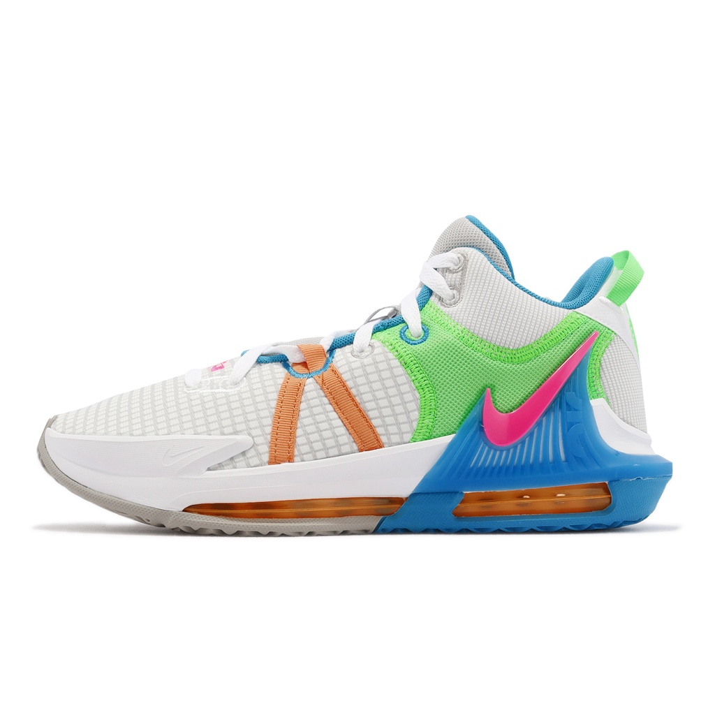 Nike 籃球鞋 LeBron Witness VII EP 白 綠 藍 橘 彩色 男鞋【ACS】 DM1122-003