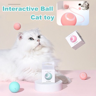 互動球貓玩具電動 360° 自旋轉 USB 可充電帶 LED 燈滾珠