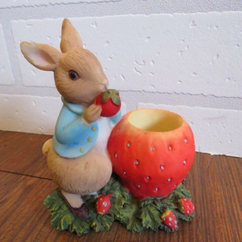 [HOME] Petter Rabbit彼得兔草莓牙籤罐、棉花棒罐 比得兔正版授權