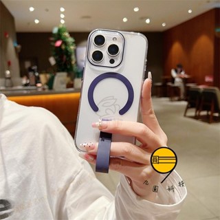 手提指環扣 透明磁吸殼 適用於 蘋果 iPhone 16 14 15 Pro max 保護殼 i16E 手機殼 防摔殼