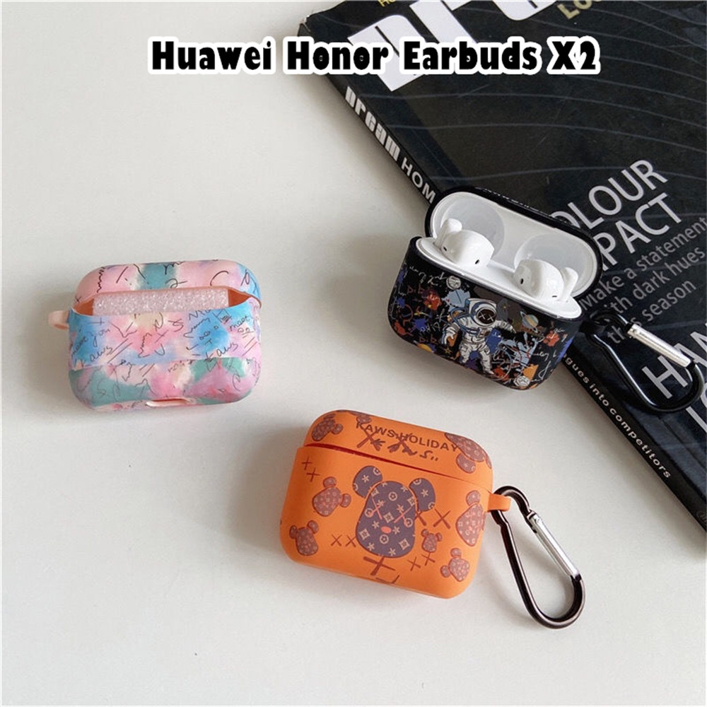 適用於華為 Honor Earbuds X2 保護套軟矽膠耳機套酷潮卡通