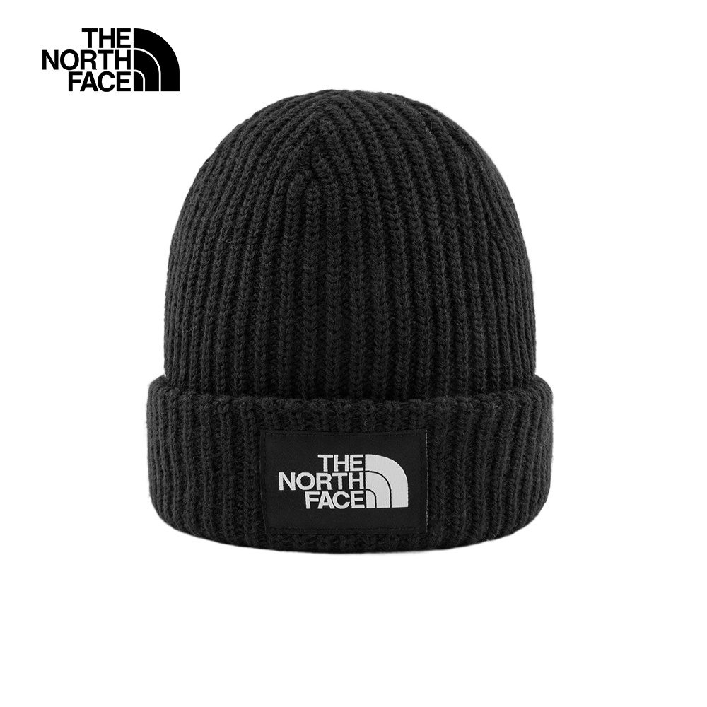 The North Face北面兒童黑色舒適保暖LOGO布標毛帽｜7WG8JK3