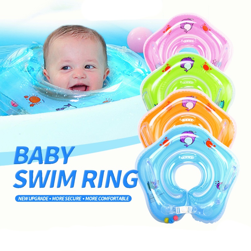 0-18m 嬰兒嬰兒游泳可調節頸浮子 Pelampung Leher Bayi 嬰兒頸浮子安全嬰兒充氣游泳圈
