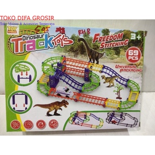 Dt 玩具恐龍玩具軌道玩具 111 件軌道汽車玩具