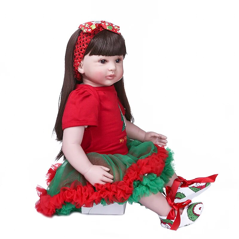 NPK 60 公分重生幼兒女孩貝貝娃娃重生公主聖誕禮物高品質嬰兒柔軟真實觸感