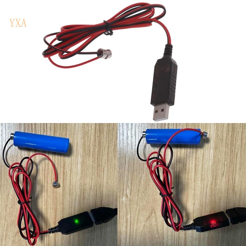 Yxa USB 磁力充電線,適用於 3 7V 14500 16340 26650 電池可充電電池充電器線,帶點火器燈