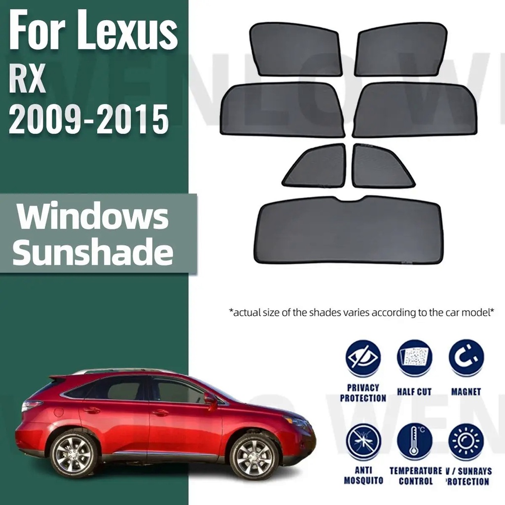 適用於雷克薩斯 RX 350 2009-2015 RX350 400H 磁性汽車遮陽板遮陽板前後擋風玻璃框架窗簾側窗遮陽