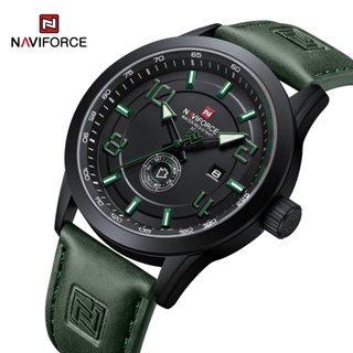Naviforce 男士時尚手錶運動頂級品牌豪華軍用日期週真皮石英原裝時鐘