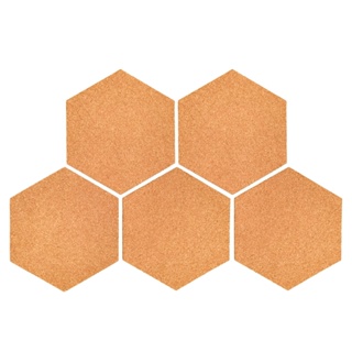 頂部 5 件裝軟木佈告板自粘六角軟木板,用於照片牆裝飾 DIY 辦公室公告板 Corkboa