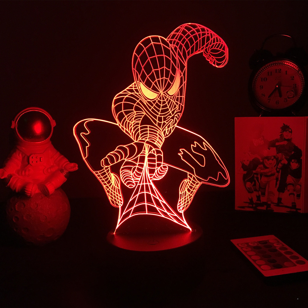 裏賀萬事屋*漫威 蜘蛛人 鋼鐵人 蝙蝠俠 DC系列 3D夜燈 遙控LED小夜燈 電影周邊