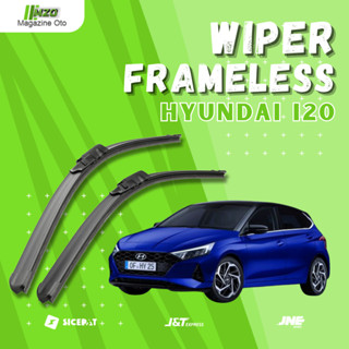 HYUNDAI 現代I20無框汽車雨刷一對2件左右無鋼圈香蕉模型汽車擋風玻璃雨刷