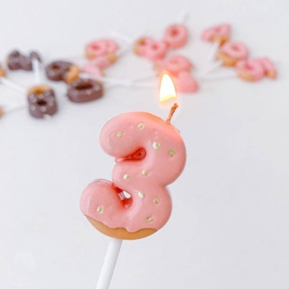 ins寶寶週歲生日可愛草莓巧克力數字蠟燭成人兒童蛋糕裝飾插件