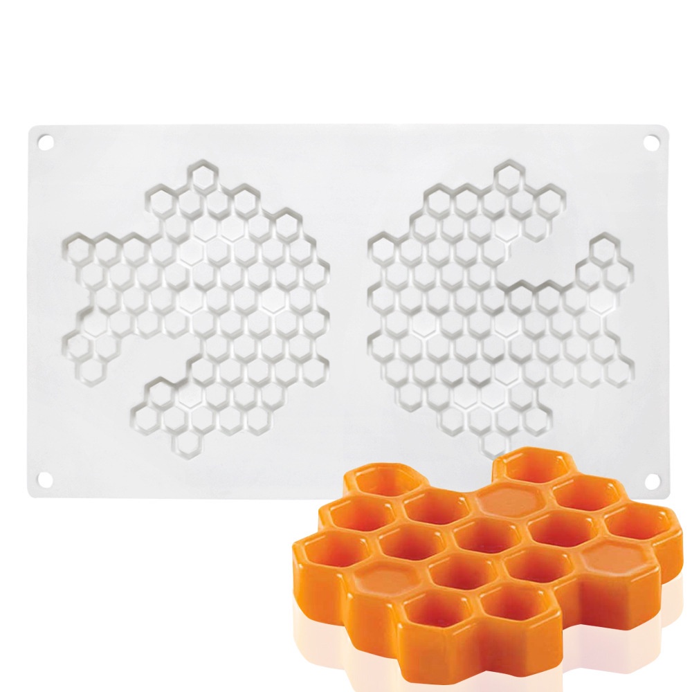 蜂巢矽膠模具DIY蜜蜂蜂窩巧克力慕斯蛋糕裝飾模具