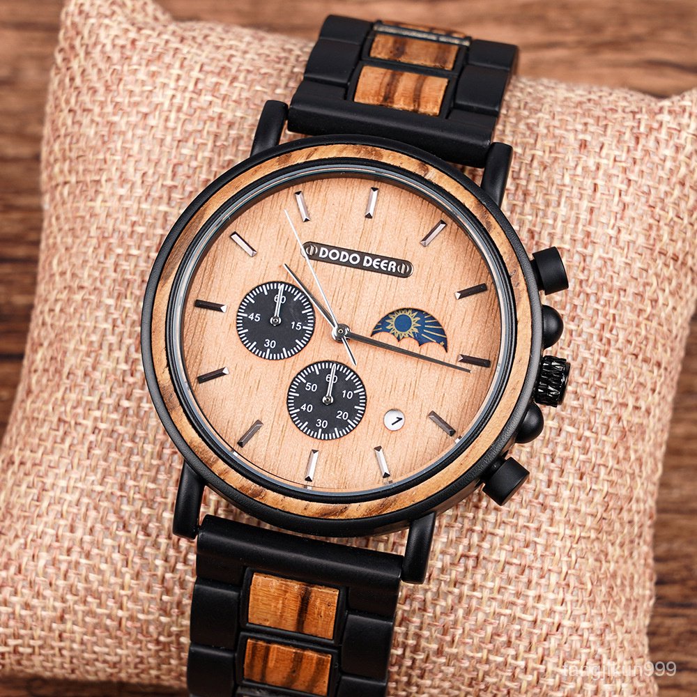 [當日出貨 新品-] DODO DEER現貨月相多功能木質手錶新品木表 2OO5
