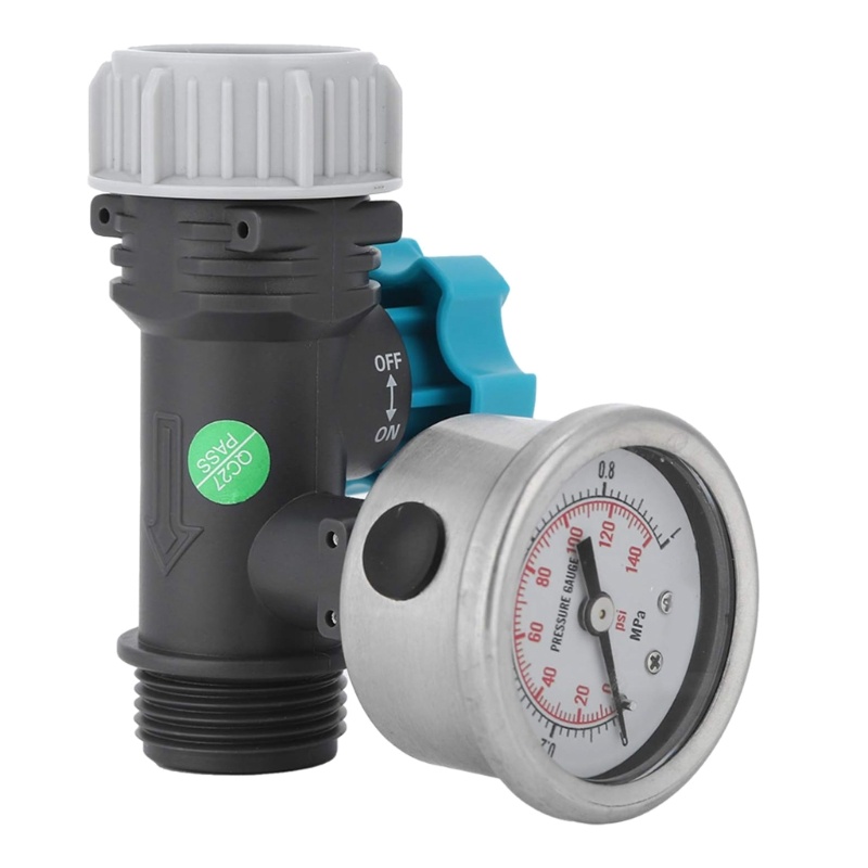 【現貨】 Rvs 水壓調節閥塑料無鉛可調水減壓器,帶儀表,適用於 RV 露營車