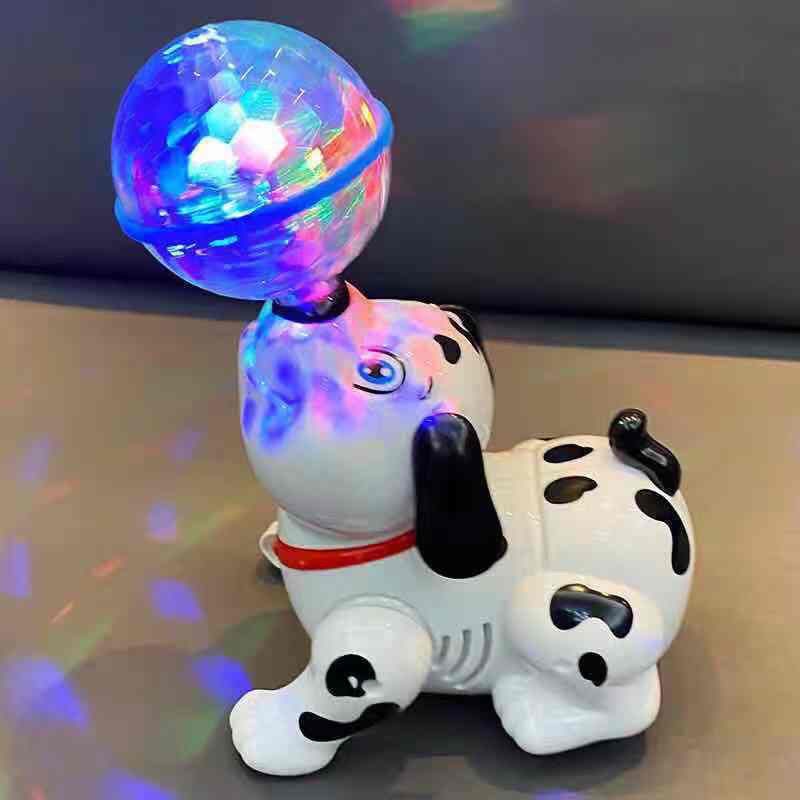 兒童電動跳舞旋轉 男孩女孩嬰兒寶寶 會動特技狗狗 有聲跑燈玩具禮物 3歲以上通用 塑膠電動玩具