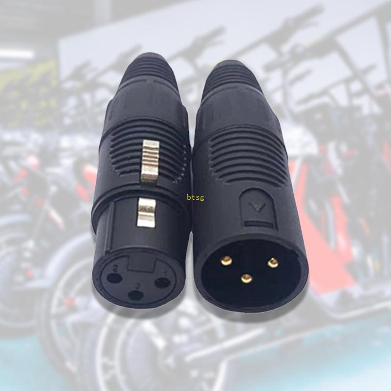 Btsg 耐磨 3Pin XLR 連接器 3 針公母插孔插頭,用於電動自行車電纜 XLR 適配器插頭