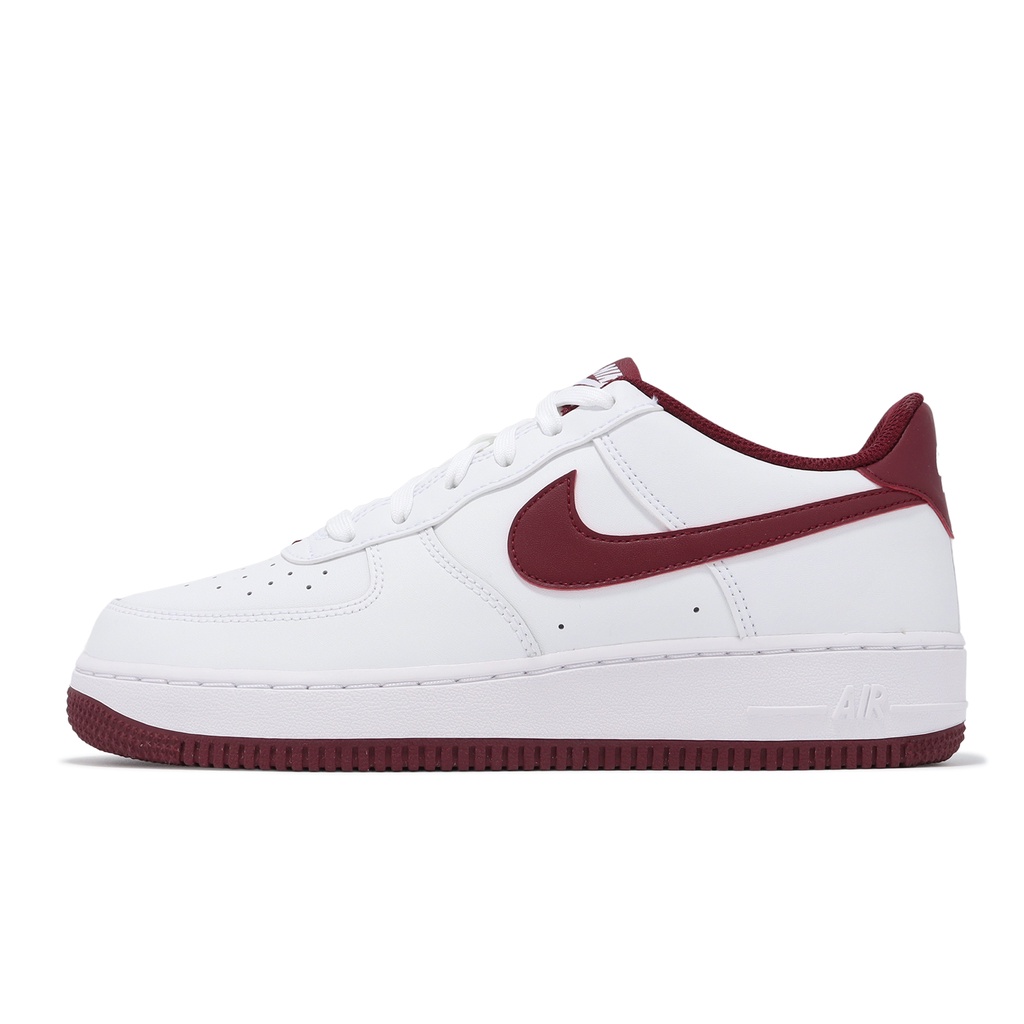 Nike 休閒鞋 Air Force 1 GS 白 酒紅 小白鞋 女鞋 大童鞋 AF1 【ACS】 FV5948-105