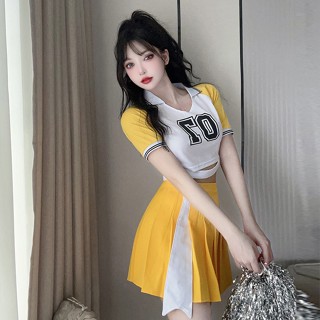 【秒發 團購優惠】爵士舞服裝 嘻哈衣服 表演服裝 女團爵士舞 網紅女團同款啦啦操健美操運動會表演服上衣+壓褶短裙套裝