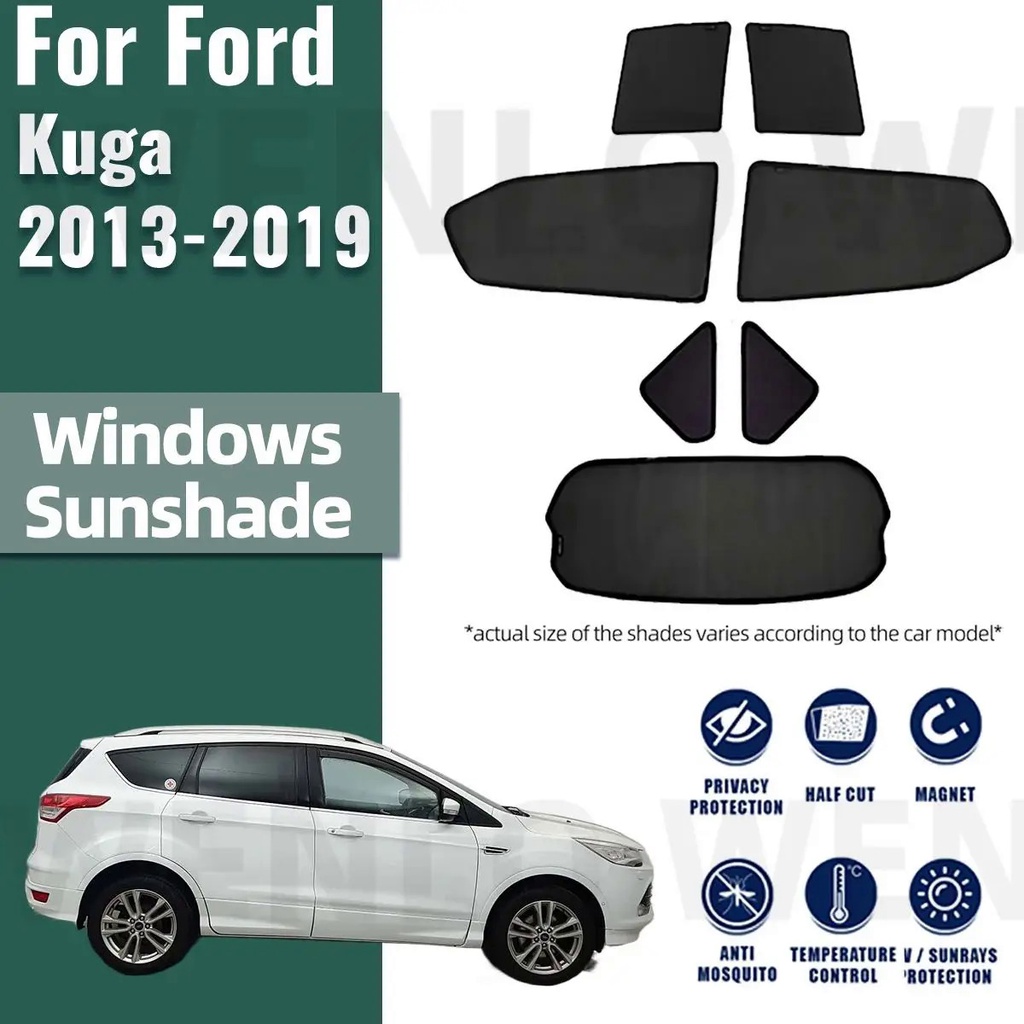 福特 Kuga Escape 2013-2019 後側窗遮陽板汽車遮陽板配件前擋風玻璃網狀汽車窗簾的汽車遮陽板