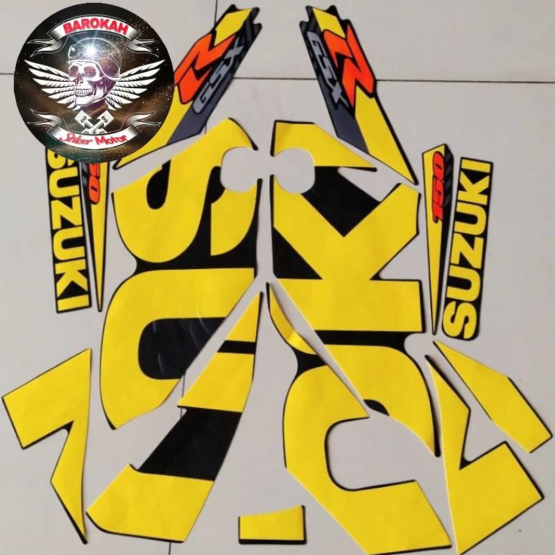 SUZUKI Ajs 條紋貼紙摩托車鈴木 Gsx 150 2017 黃色貼紙 lis 車身摩托車標準貼紙全身套裝
