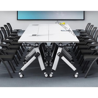【采美生活】免運 培訓桌椅組合移動辦公桌長條桌教育機構拼接課桌會議桌摺疊培訓桌