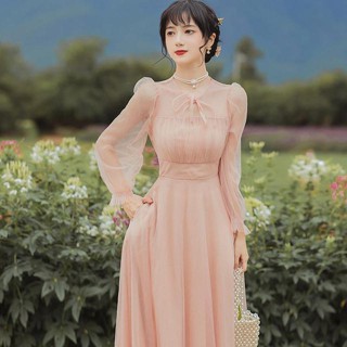 法式洋裝女|復古公主洋裝|網紗連衣裙|甜美公主裙|設計感洋裝|小眾洋裝|仙美溫柔洋裝|氣質洋裝|顯瘦洋裝|初戀洋裝