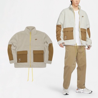 Nike 外套 NSW Sherpa 男款 小勾 刺繡 搖粒絨 拼布 大口袋 【ACS】 FV4022-072