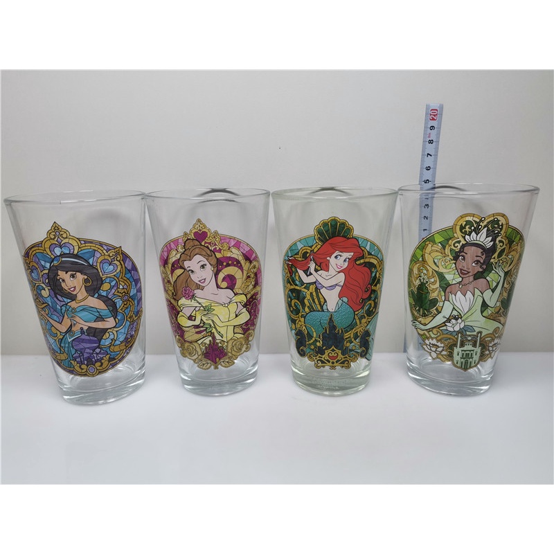 白雪公主小美人魚美女與野獸玻璃杯茉莉卡通童話大容量水杯啤酒杯