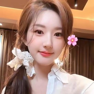 蕾絲花邊髮圈 法式ins高顏值白色大腸圈 洛麗塔風純棉髮繩 髮飾 束髮 造型髮圈 頭飾 甜美百搭髮圈