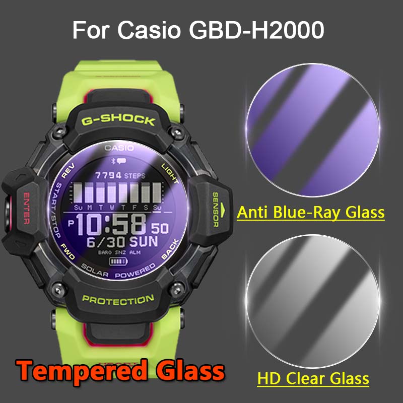 9H鑽石鋼化玻璃適用於Casio GBD-H2000 GBD-H1000手錶 2.5D高清防刮 防紫光護眼防爆保護貼