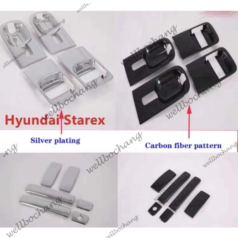 HYUNDAI 適用於 2007-2018 年 Grand starex 適用於現代 H1 前門後門把手鍍鉻飾條