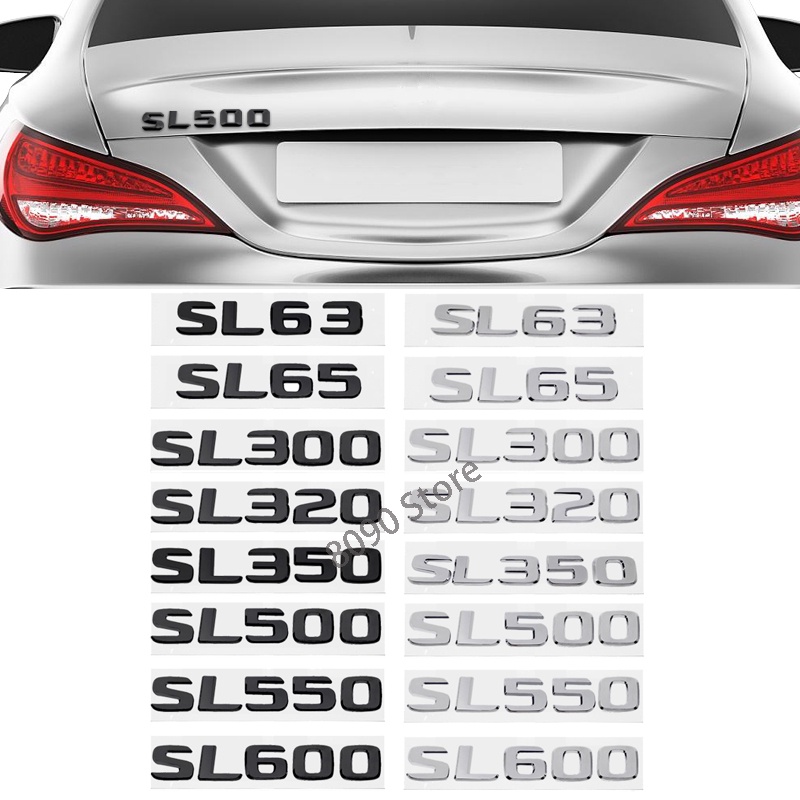 Abs 汽車字母後貼紙後備箱徽章標誌貼花適用於梅賽德斯奔馳 SL63 SL65 SL300 SL320 SL350 SL