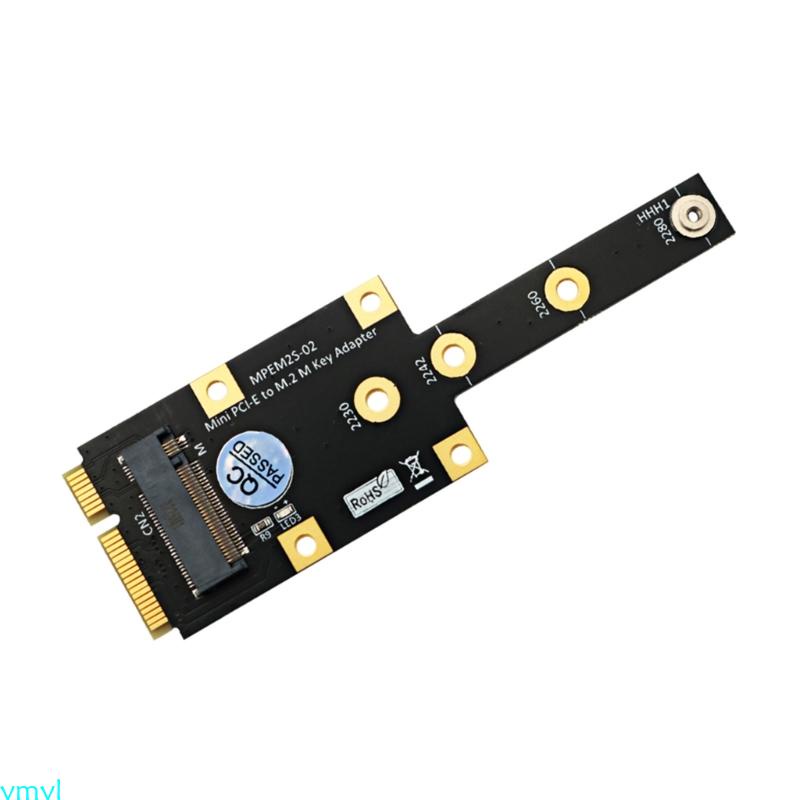 Ymyl Mini PCI-E to NVME SSD M 2 M Key Converter Riser 板擴展卡適用