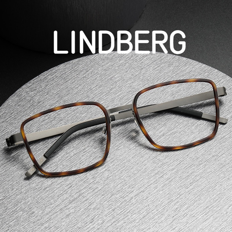 【TOTU眼鏡】金屬框眼鏡 純鈦眼鏡框 LINDBERG林德伯格同款 大框灰色9754商務百搭可配近視眼鏡架 寬度143