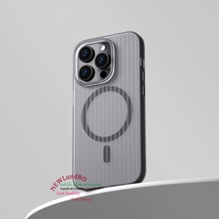 霧面條紋按透明Magsafe手機保護殼 iPhone 15 14 13 Pro max 手機殼
