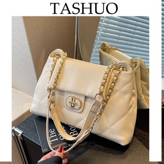 TASHUO 今年流行簡約小包包女2023秋冬新款菱格鏈條新月包小眾時尚斜背包