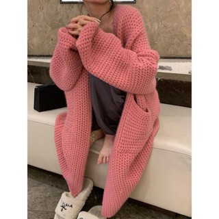 🌟Lovely愛出貨🌟 慵懶厚實大毛衣軟糯親膚寬鬆長袖羊毛針織衫長款開衫外套女秋冬東大門款韓款韓版