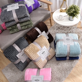 冬季可水洗條紋純色蓬鬆床單珊瑚絨毛毯床罩罩套法蘭絨毯子