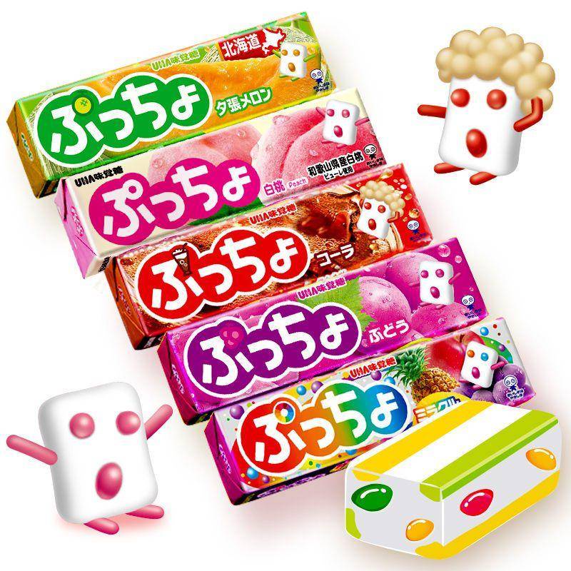 顯示促銷顯示促銷日本進口糖果UHA悠哈普超味覺糖水果汁口味汽水夾心網紅軟糖50g