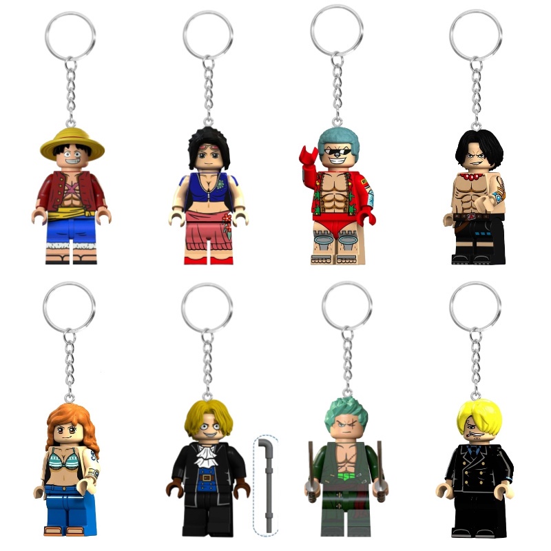 One Piece人物動漫喬巴海賊王積木周邊 鑰匙扣 鑰匙扣人仔 路飛吊飾 ADRG