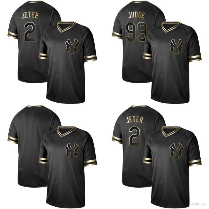 加上 MLB 紐約洋基隊棒球球衣 Jeter Judge 短袖 T 恤球衣運動 T 恤男女通用加大碼